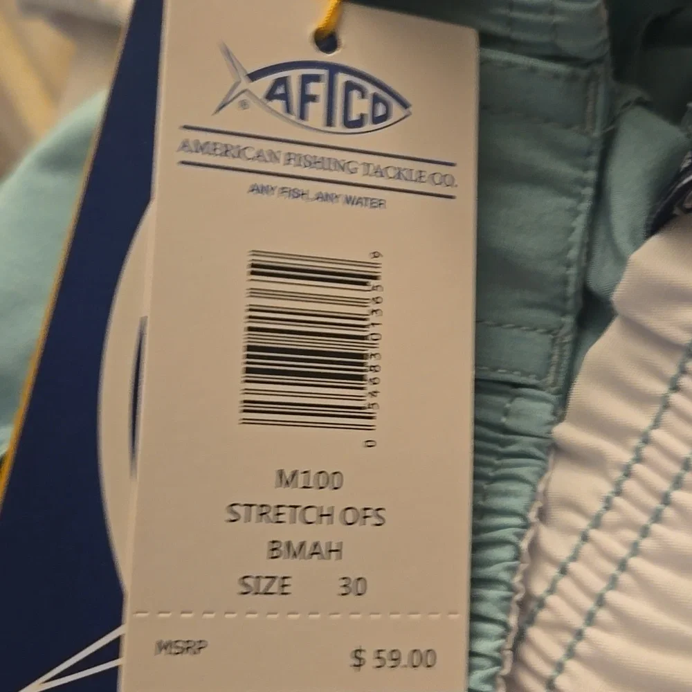 Aftco Size 30 Teal Fishing Shorts M100 Classic Fit - Picture 6 of 6